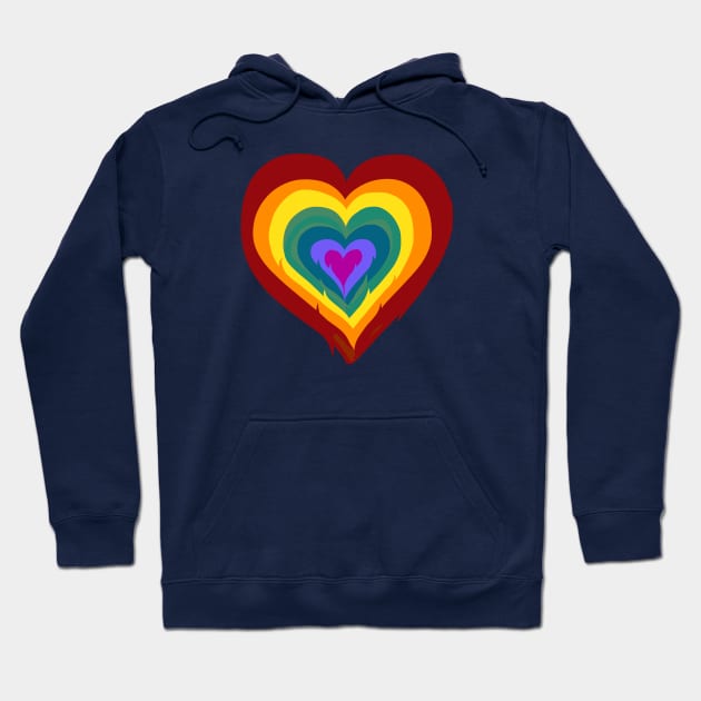 Rainbow Heart Hoodie by Chelsearayne